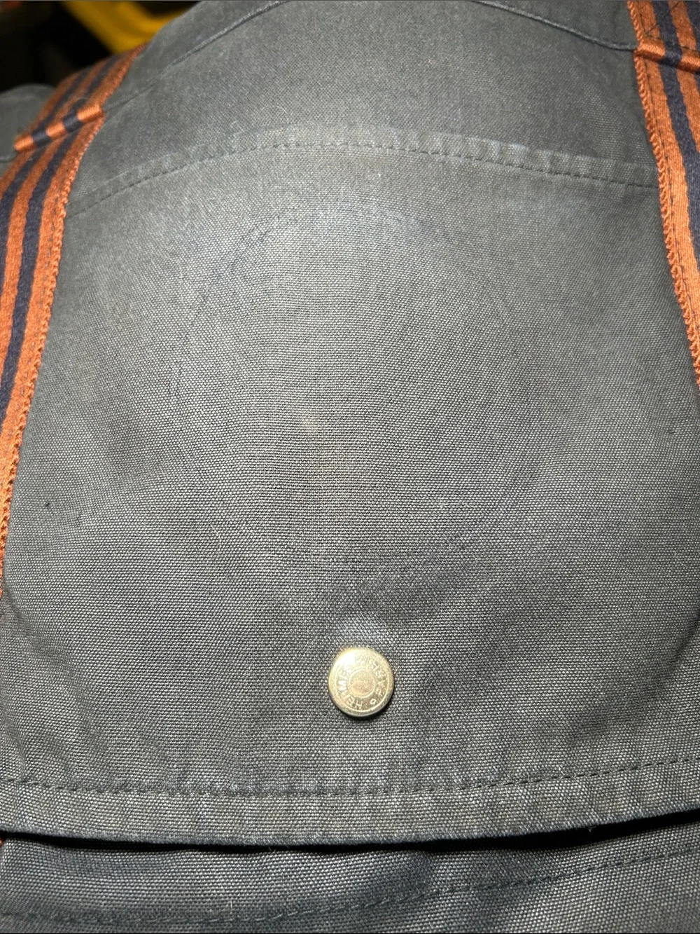 Vintage Hermès Fourre Tout Besace MM shoulder bag in navy cotton canvas